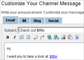 Customize Channel Message