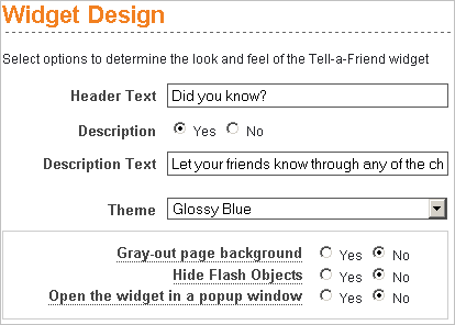 Widget Design