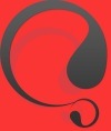 Logo on red background