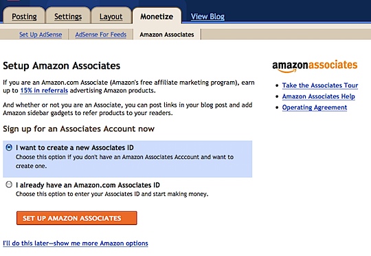 Monetize Tab