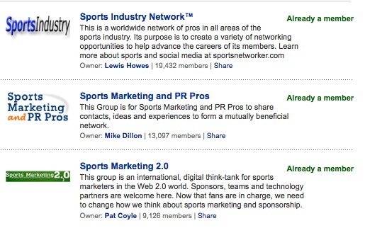 sports groups