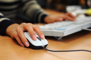 Woman blogging