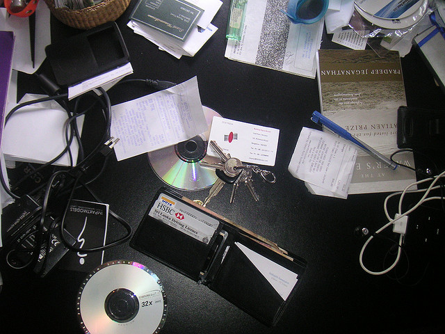 A messy desk A messy desk