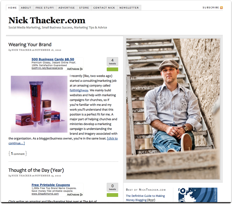 Nick's original homepage Nick's original homepage