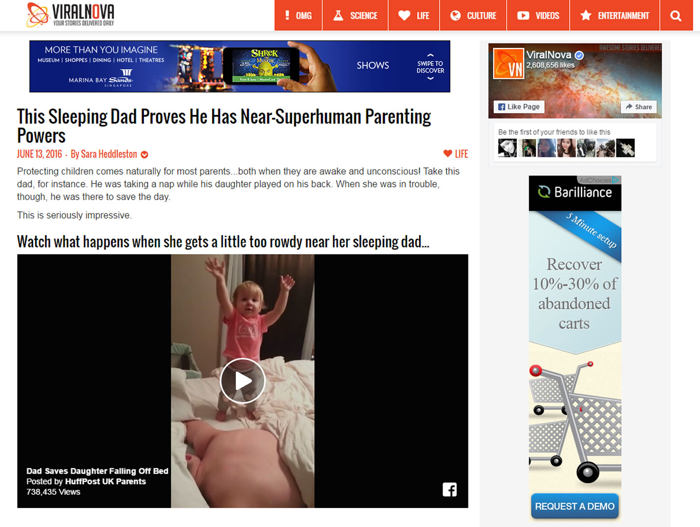 I counted 27 ads in one recent post at Viral Nova