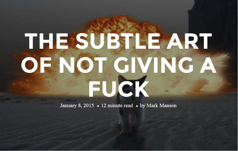 The subtle art of successful blogging - an interview with NYT Bestseller Mark Manson
