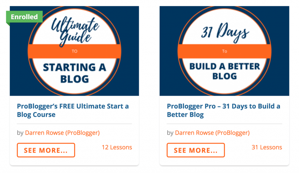 ProBlogger Courses Example