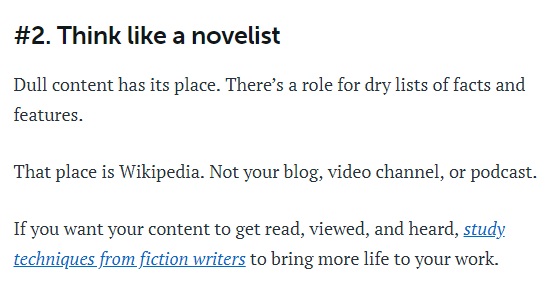 Example of sentence fragments from Copyblogger.